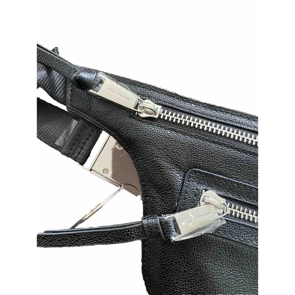 New‎ Michael Kors Pebbled Leather Black Belt Bag Utility Waist Pack Adjustable - Picture 6 of 8